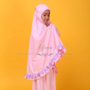 AJRAA PREMIUM – Telekung Kanak-Kanak (PINK-SIZE S)